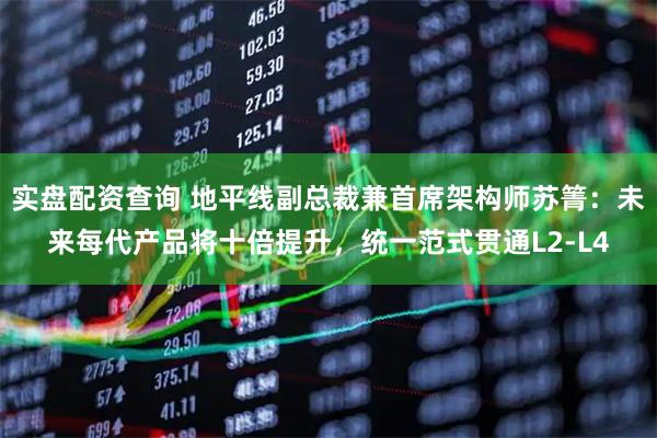 实盘配资查询 地平线副总裁兼首席架构师苏箐：未来每代产品将十倍提升，统一范式贯通L2-L4